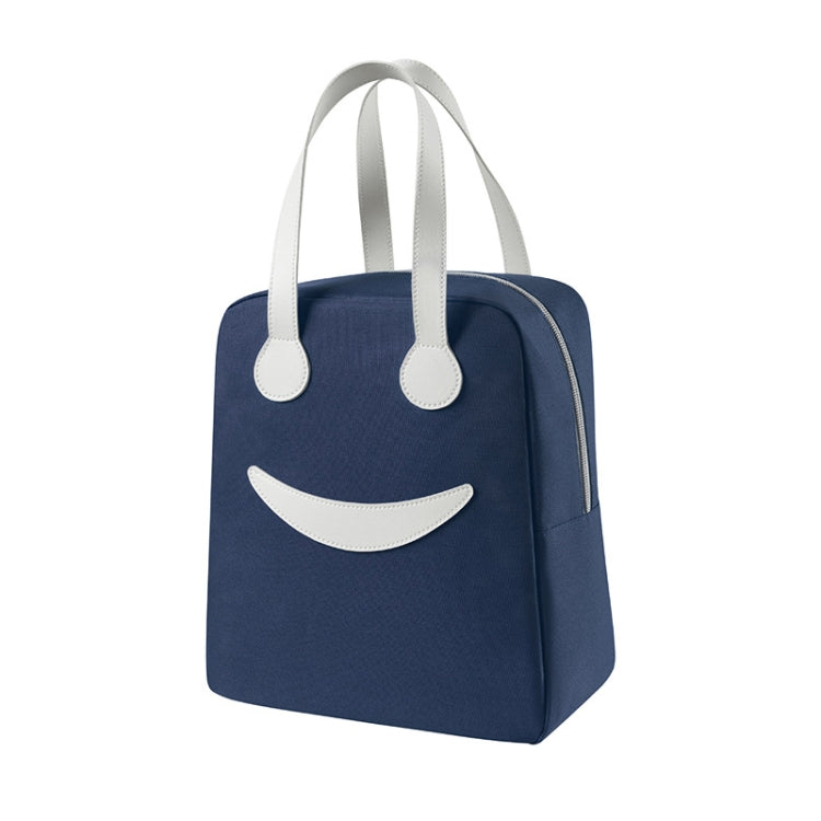 Saco de Almoço Smile com Alças de Pele, Tamanho: S (Verde), S (Verde), S (Rosa), S (Cinza), S (Azul Marinho), S (Amarelo), L (Verde), L (Rosa), L (Cinza), L (Azul Marinho), L (Amarelo)