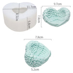 Molde de Silicone em Forma de Coração com Asas de Anjo para Cozedura, Gelado, Vela, Aromaterapia, L, S
