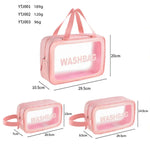 Bolsa Cosmética Transparente em PVC Impermeável Portátil, Tamanho:, L (Rosa), L (Preto), L (Branco), M (Rosa), M (Preto), M (Branco), S (Rosa), S (Preto), S (Branco)