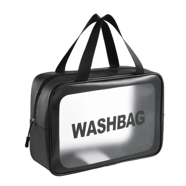 Bolsa Cosmética Transparente em PVC Impermeável Portátil, Tamanho:, L (Rosa), L (Preto), L (Branco), M (Rosa), M (Preto), M (Branco), S (Rosa), S (Preto), S (Branco)