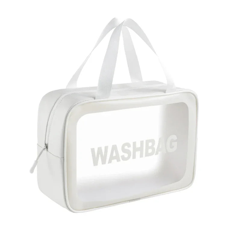 Bolsa Cosmética Transparente em PVC Impermeável Portátil, Tamanho:, L (Rosa), L (Preto), L (Branco), M (Rosa), M (Preto), M (Branco), S (Rosa), S (Preto), S (Branco)