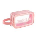 Bolsa Cosmética Transparente em PVC Impermeável Portátil, Tamanho:, L (Rosa), L (Preto), L (Branco), M (Rosa), M (Preto), M (Branco), S (Rosa), S (Preto), S (Branco)