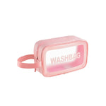 Bolsa Cosmética Transparente em PVC Impermeável Portátil, Tamanho:, L (Rosa), L (Preto), L (Branco), M (Rosa), M (Preto), M (Branco), S (Rosa), S (Preto), S (Branco)