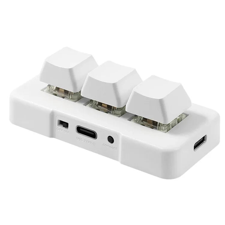 MK321 Teclado Programável com 3 Teclas Personalizadas para Jogos e Escritório, Comprimento do Cabo: 1,5m, Branco, Preto