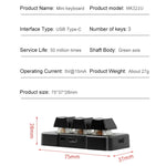 MK321 Teclado Programável com 3 Teclas Personalizadas para Jogos e Escritório, Comprimento do Cabo: 1,5m, Branco, Preto