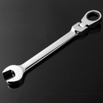 Chave de Catraca Combinada com Cabeça Flexível Ferramenta de Catraca de Dupla Utilização, 6mm, 7mm, 9mm, 11mm, 16mm, 24mm, 18mm, 20mm, 21mm, 22mm, 23mm