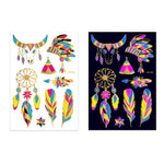 2 PCS Autocolantes de Tatuagem Fluorescentes com Bronzeamento à Prova de Água, JYG-001, JYG-002, JYG-003, JYG-004, JYG-005, JYG-006, JYG-007, JYG-008