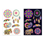 2 PCS Autocolantes de Tatuagem Fluorescentes com Bronzeamento à Prova de Água, JYG-001, JYG-002, JYG-003, JYG-004, JYG-005, JYG-006, JYG-007, JYG-008