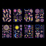 2 PCS Autocolantes de Tatuagem Fluorescentes com Bronzeamento à Prova de Água, JYG-001, JYG-002, JYG-003, JYG-004, JYG-005, JYG-006, JYG-007, JYG-008