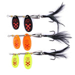 HENGJIA SP304 Isco Rotativo com Penas e Lantejoulas 6,5cm 13g, SP304 Amarelo, SP304 Laranja Vermelho, SP304 Preto
