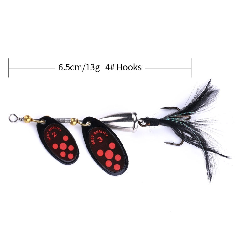HENGJIA SP304 Isco Rotativo com Penas e Lantejoulas 6,5cm 13g, SP304 Amarelo, SP304 Laranja Vermelho, SP304 Preto