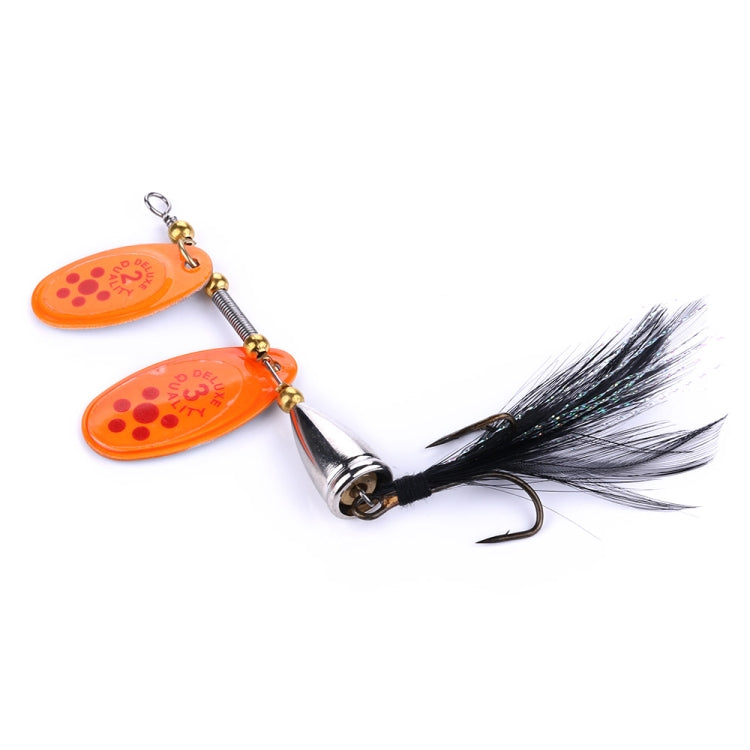 HENGJIA SP304 Isco Rotativo com Penas e Lantejoulas 6,5cm 13g, SP304 Amarelo, SP304 Laranja Vermelho, SP304 Preto