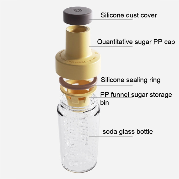 Frasco Quantitativo para Controlo de Açúcar, Pote de Açúcar, Frasco de Temperos Selado à Prova de Pó com Tampa, Branco, Verde, Laranja, Amarelo