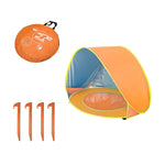 Tenda de Praia para Bebé com Piscina, Portátil e Dobrável, Abrigo Solar, Laranja, Rosa, Risca Rosa, Cinzento Tubarão, Amarelo Tubarão, Azul Baleia, Rosa Baleia
