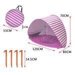 Tenda de Praia para Bebé com Piscina, Portátil e Dobrável, Abrigo Solar, Laranja, Rosa, Risca Rosa, Cinzento Tubarão, Amarelo Tubarão, Azul Baleia, Rosa Baleia