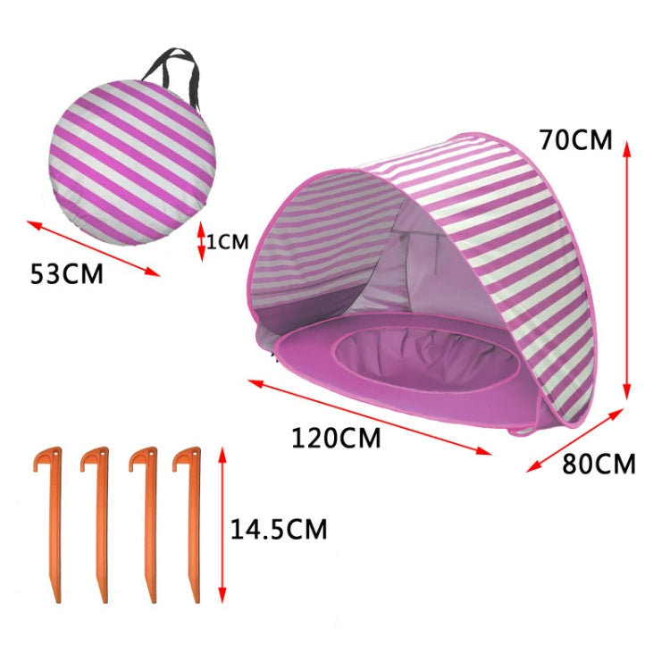Tenda de Praia para Bebé com Piscina, Portátil e Dobrável, Abrigo Solar, Laranja, Rosa, Risca Rosa, Cinzento Tubarão, Amarelo Tubarão, Azul Baleia, Rosa Baleia