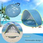 Tenda de Praia para Bebé com Piscina, Portátil e Dobrável, Abrigo Solar, Laranja, Rosa, Risca Rosa, Cinzento Tubarão, Amarelo Tubarão, Azul Baleia, Rosa Baleia