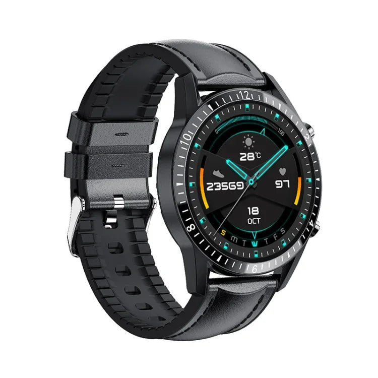 I9 1.5 Inch Heart Rate/Blood Pressure/Blood Oxygen Monitoring Watch, Color: Silver Steel, Black, Red, Orange, Green, Black Leather, Brown Leather, Black Steel, Silver Steel