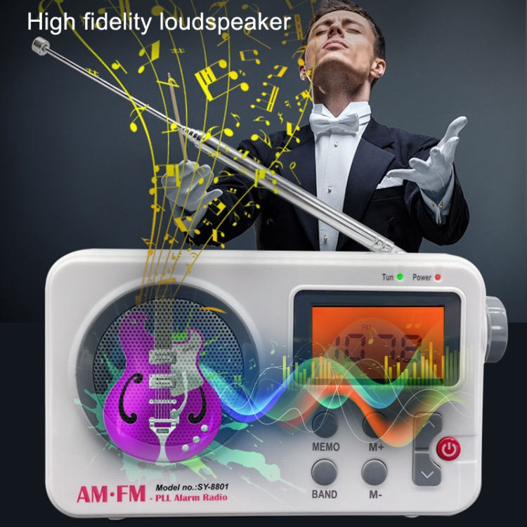 Rádio Retro Portátil SY-8801 com Ecrã LCD HD, SY-8801