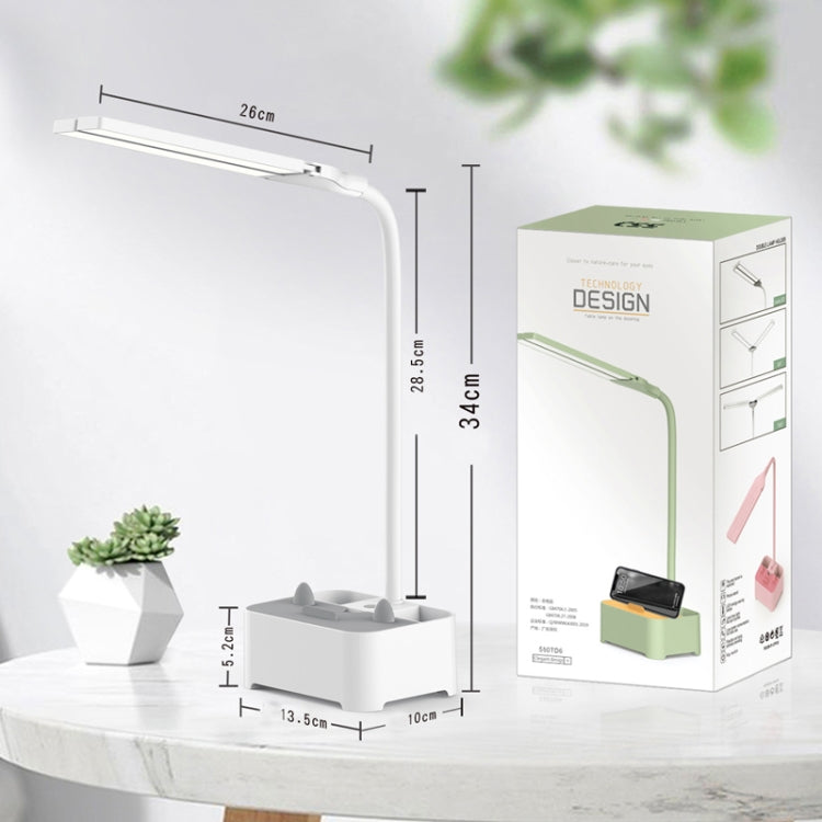 Suporte para Telemóvel Estudante TD6 Suporte para Canetas Lâmpada de Secretária USB de Proteção Ocular, Branco, Rosa, Verde