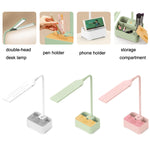 Suporte para Telemóvel Estudante TD6 Suporte para Canetas Lâmpada de Secretária USB de Proteção Ocular, Branco, Rosa, Verde