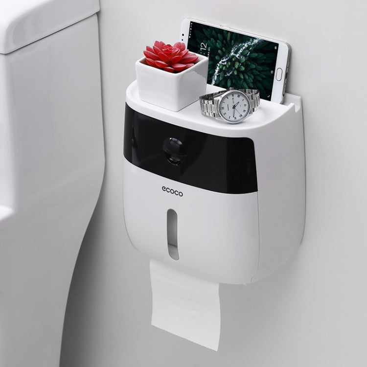 ECOCO E1804 Suporte Multifuncional de Papel Higiénico de Duas Camadas para Casa de Banho, Branco+Cinza, Branco+Preto, Rosa+Rosa, Azul+Azul