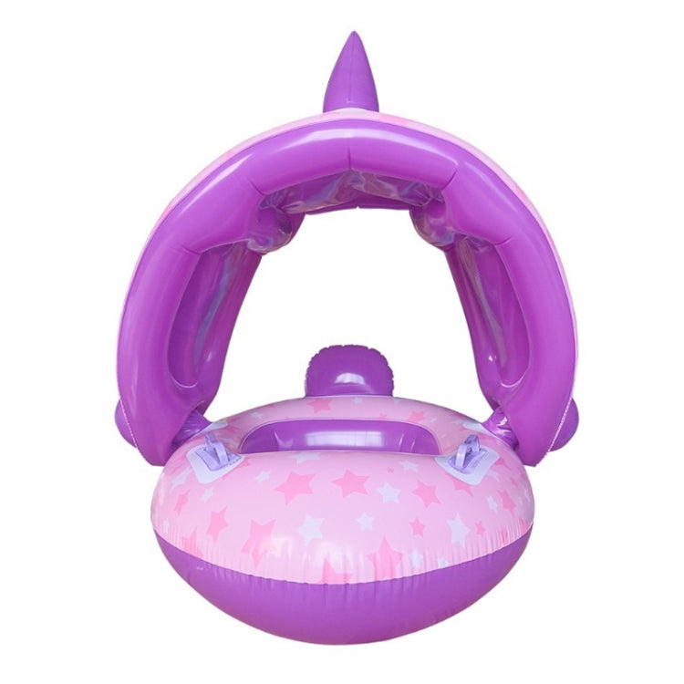 Anel de Natação Infantil com Desenho Animado e Toldo, Anel de Natação com Toldo (Verde), Anel de Natação com Toldo (Roxo)