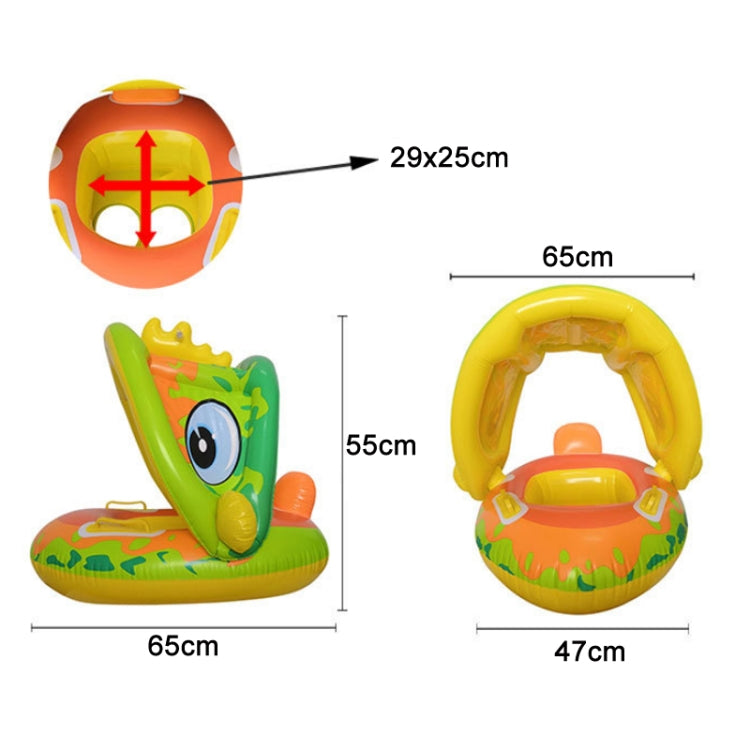 Anel de Natação Infantil com Desenho Animado e Toldo, Anel de Natação com Toldo (Verde), Anel de Natação com Toldo (Roxo)