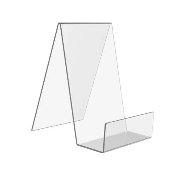 2 Peças Suporte de Exposição em Acrílico Transparente para Estante de Livros e Moldura de Foto, 100 x 115 x 145mm
