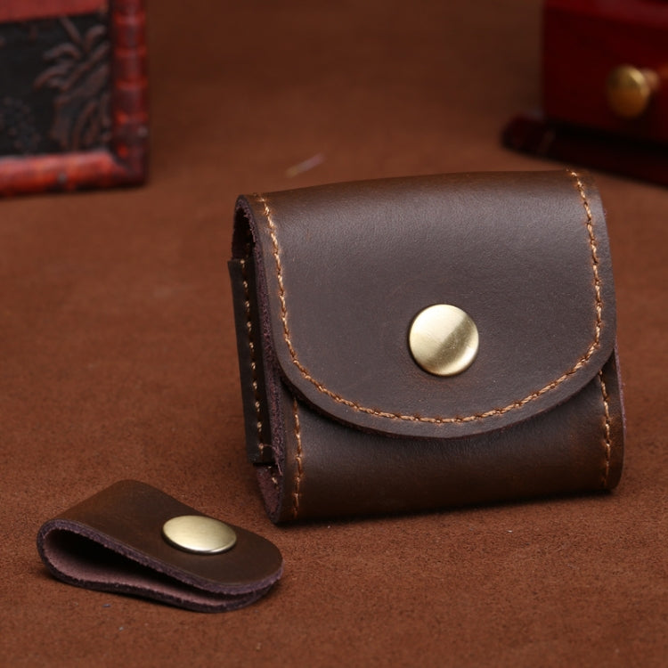 Bolsa Vintage Mini para Auscultadores em Pele S122, Café, Vinho Vermelho, Preto, Azul, Cinza, Verde