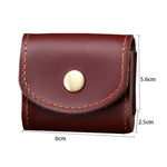 Bolsa Vintage Mini para Auscultadores em Pele S122, Café, Vinho Vermelho, Preto, Azul, Cinza, Verde