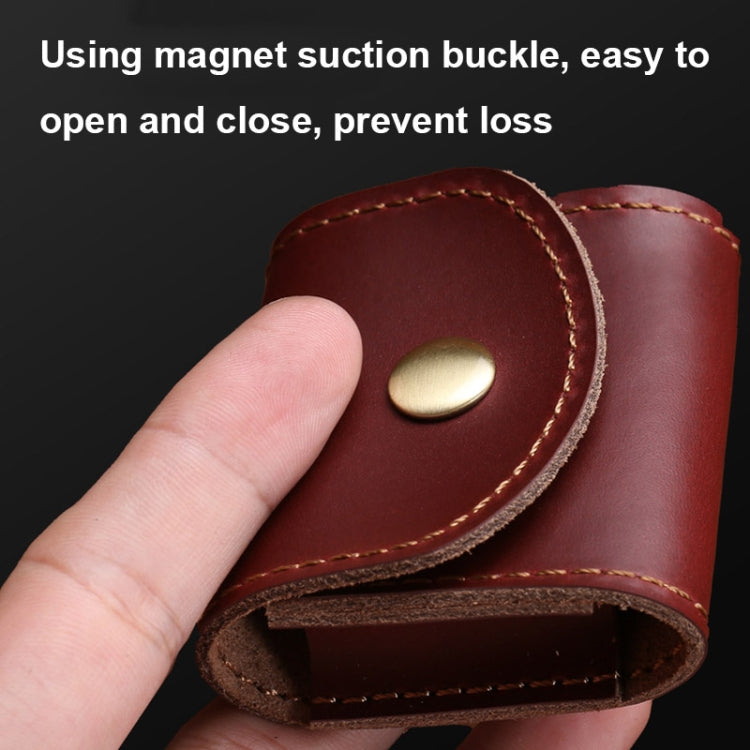 Bolsa Vintage Mini para Auscultadores em Pele S122, Café, Vinho Vermelho, Preto, Azul, Cinza, Verde