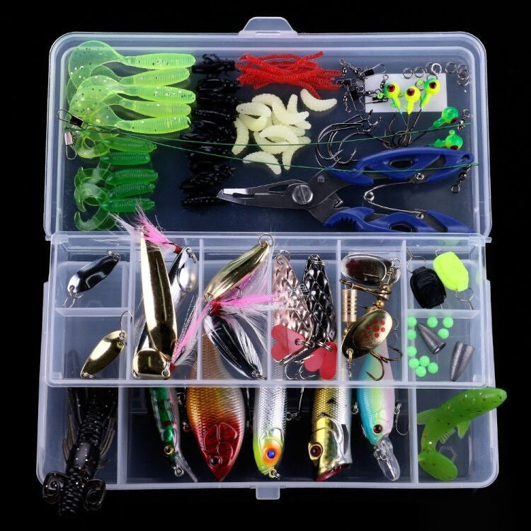 HENGJIA Isco Artificial Macio para Pesca de Robalo, Acessórios para Pesca em Água Doce, 110 Peças / Caixa