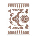 5 PCS Tatuagem de Renda Semi Permanente Castanho Vermelho à Prova de Água, 208 x 148mm