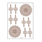 5 PCS Tatuagem de Renda Semi Permanente Castanho Vermelho à Prova de Água, 208 x 148mm