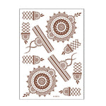 5 PCS Tatuagem de Renda Semi Permanente Castanho Vermelho à Prova de Água, 208 x 148mm