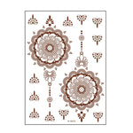 5 PCS Tatuagem de Renda Semi Permanente Castanho Vermelho à Prova de Água, 208 x 148mm