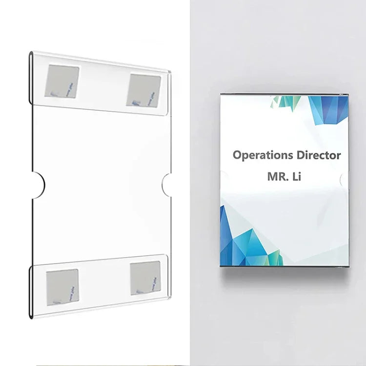 2 Peças Suporte de Acrílico para Sinalização de Parede 4x6 Polegadas, Moldura de Foto de Parede