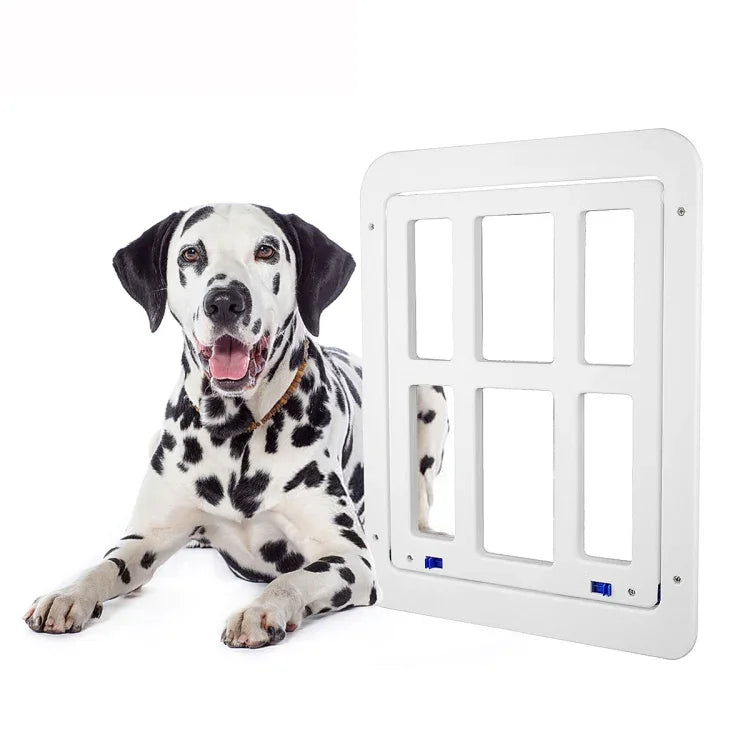Porta de Xadrez para Animais para Porta de Tela com Fecho Automático Trancável, 34cmx 44cm Branco