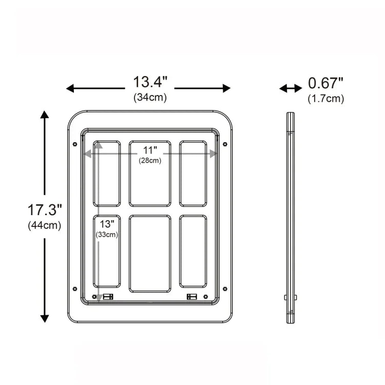 Pet Plaid Door For Screen Window Door Hole With Automatic Closure Lockable, 34cmx 44cm White