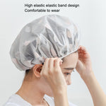 Chapéu de Chuveiro Impermeável para Adultos Mulheres, Tampa para Cabelo de Banho Anti-vapor, 1 Peça Cinzento, 1 Peça Rosa, 1 Peça Damasco