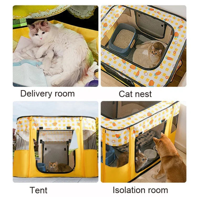 Cerca Dobrável Retangular para Animais, Sala de Entrega para Areia de Cães e Gatos, M, XL