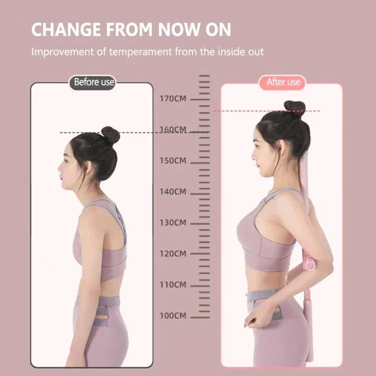 CHANGKUAI Corrector de Corcunda para Yoga, Ajustável, Ombros Abertos, Vara de Treino em Pé, Rosa, Azul, Verde