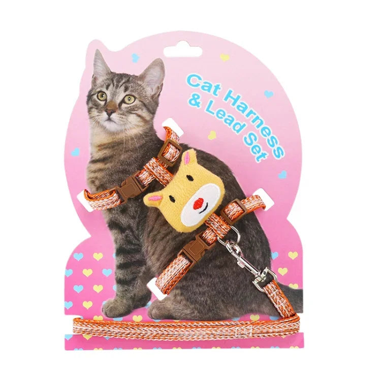 Trela Ajustável Confortável Anti-Fuga para Gato, S, L