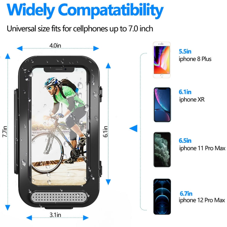 Bolsa Impermeável para Bicicleta Suporte Transparente para Telemóvel Flip para Motocicleta, Suporte Transparente Flip para Bicicleta