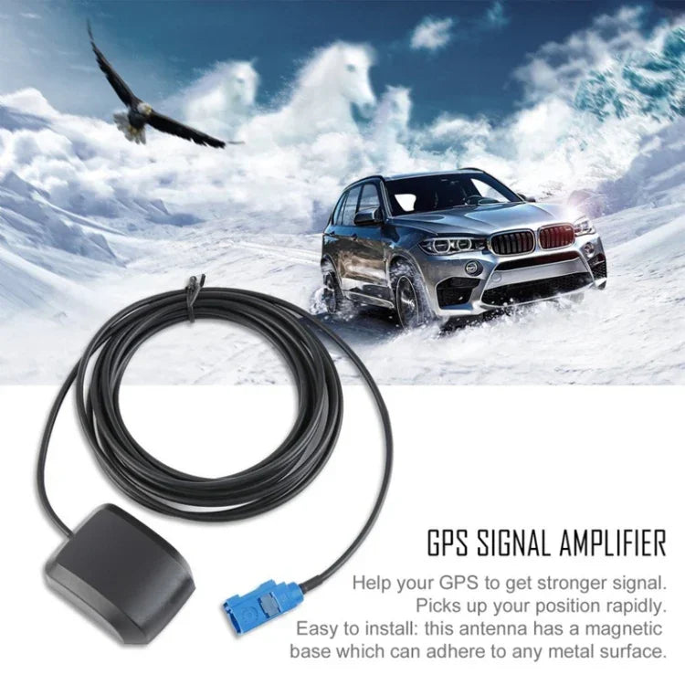 Amplificador de Antena GPS Satélite para Navegação DVD de Carro GPS-01 Interface SMA/FAKRA-C, Base Magnética