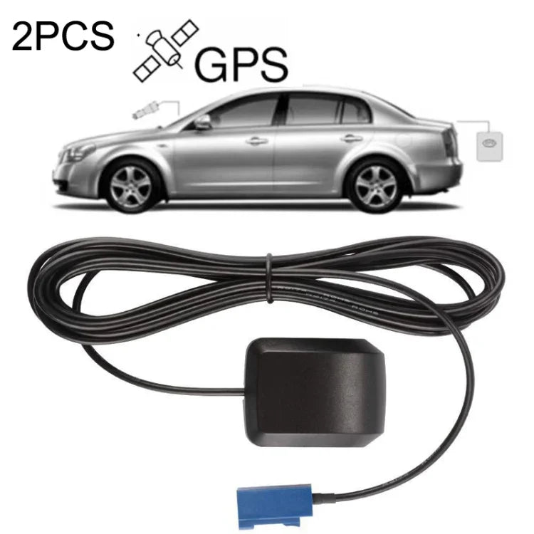 2 Peças Amplificador de Antena GPS Satélite para Navegação DVD de Carro Interface FAKRA-C, Base Plástica