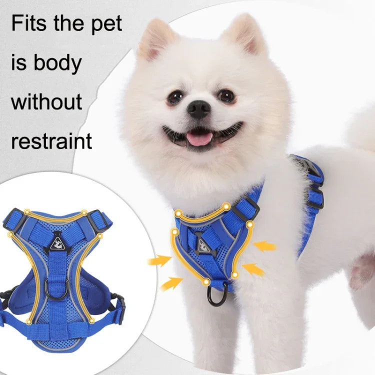 HT-864 Corda de Tração para Animais Colete Peitoral Respirável Refletor para Cão, Tamanho:, S, M, L, XL