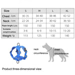 HT-864 Corda de Tração para Animais Colete Peitoral Respirável Refletor para Cão, Tamanho:, S, M, L, XL
