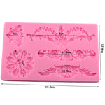 Molde de Silicone para Fondant Floral para Borda de Bolo, CF394